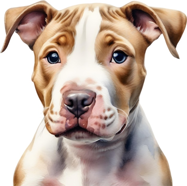 PSD pintura en acuarela de un lindo pitbull