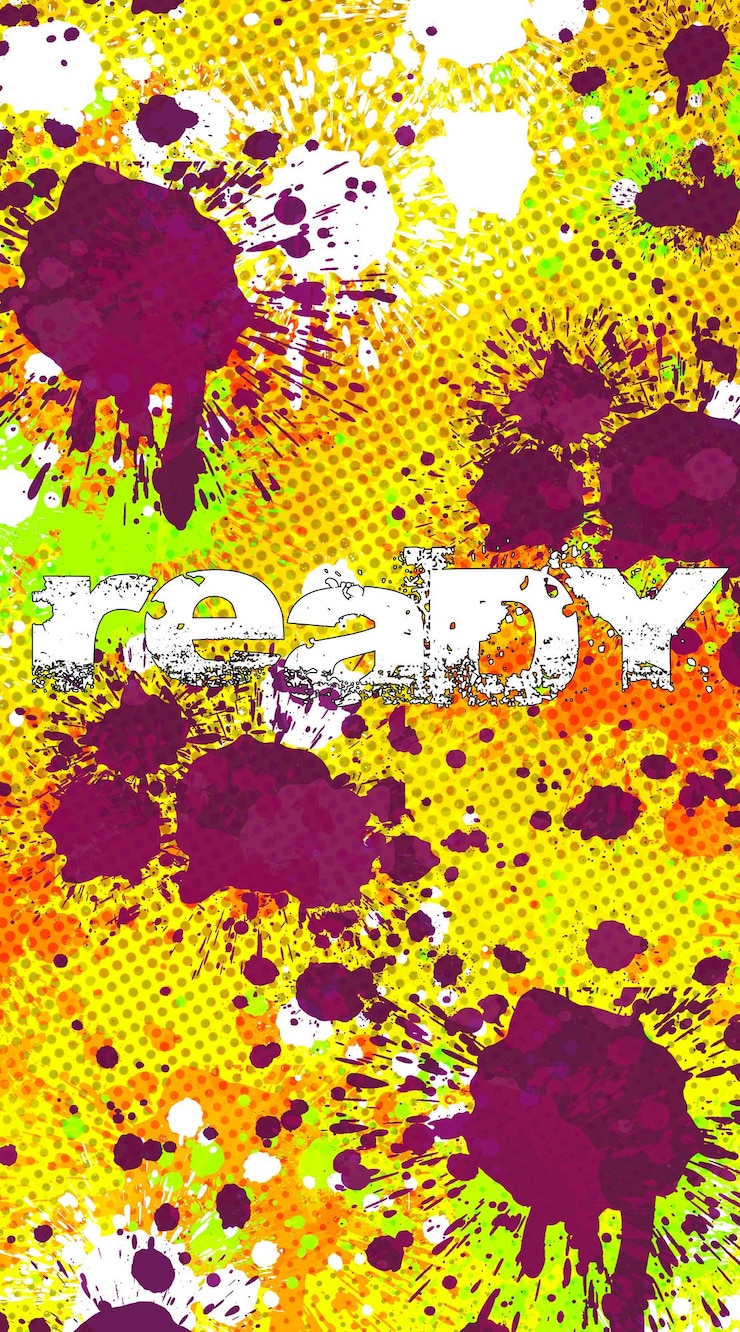 PSD pintura de banner con mucho color con halftone