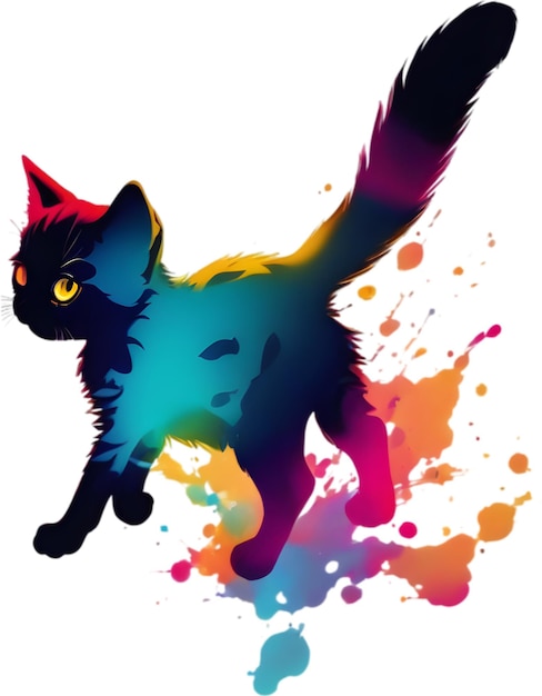 PSD pintura de cerca de un gatito lindo