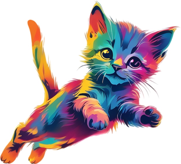 PSD pintura de cerca de un gatito lindo