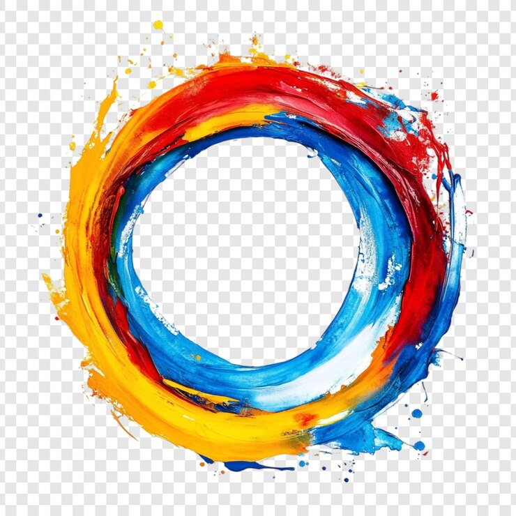 PSD pintura circular abstrata e vibrante uma sinfonia de cores