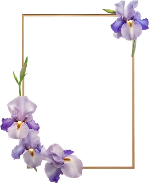 Pintura colorida del marco floral de iris