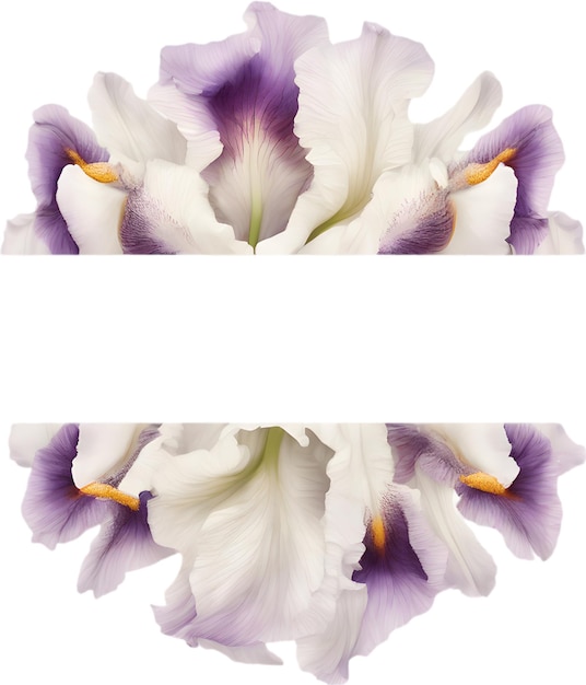 PSD pintura colorida del marco floral de iris