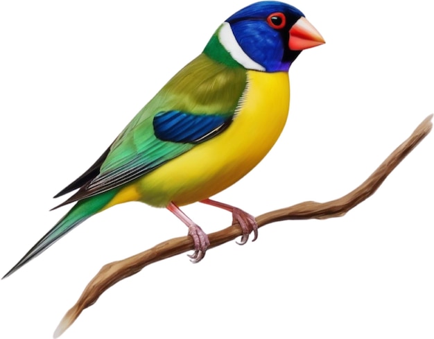 PSD una pintura colorida del pájaro gouldian finch generada por la ia