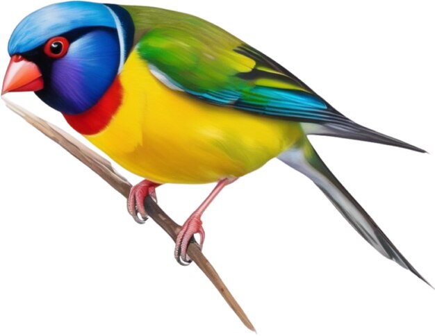 Una pintura colorida del pájaro gouldian finch generada por la ia