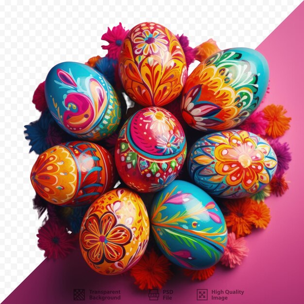 PSD pintura colorida utilizada para crear huevos de pascua