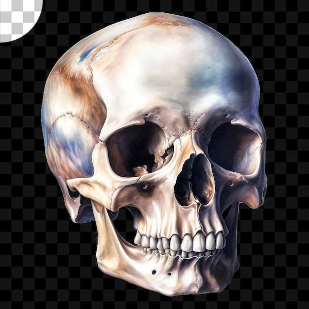 PSD pintura de aquarela de crânio para download de png