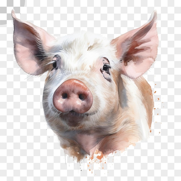 PSD pintura de aquarela de porco descarregar png