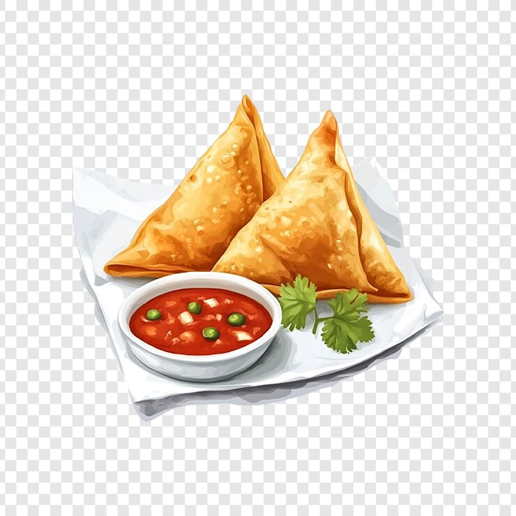 PSD pintura digital de acuarela de samosa de buena calidad