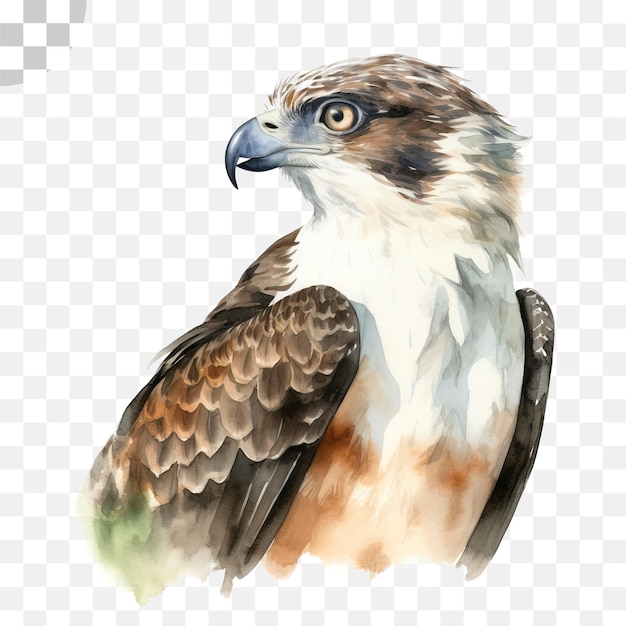 PSD pintura em aquarela de uma ave de rapina - pintura em aquarela de um pássaro png download
