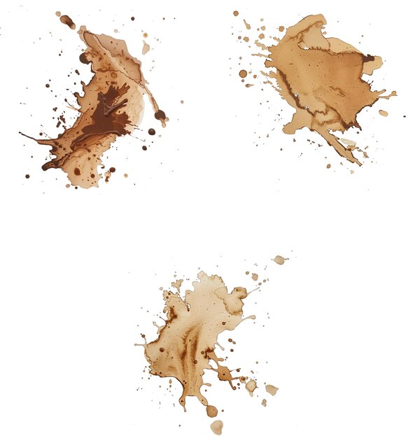 Pintura de mancha de café elemento de recorte de acuarela simple
