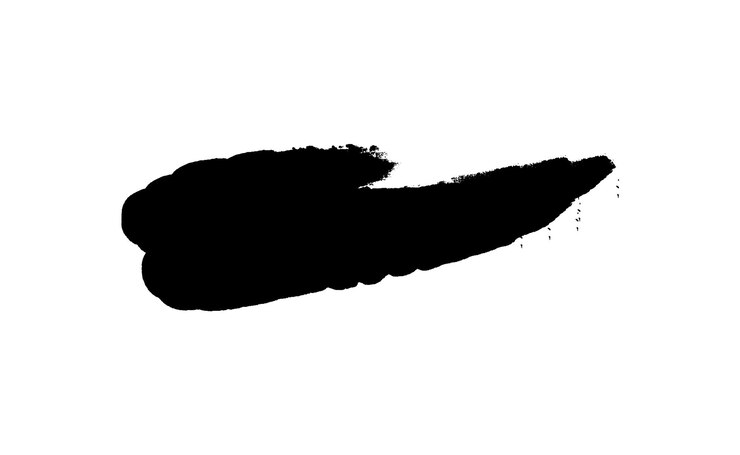 PSD pintura de mancha negra aislada sobre un fondo blanco
