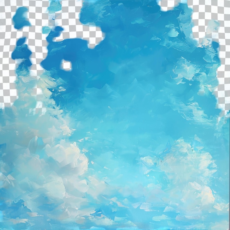 PSD una pintura de una nube que es azul y verde