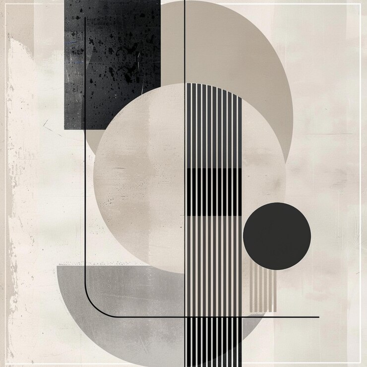 una pintura de una pintura abstracta en blanco y negro con un diseño en negro y blanco
