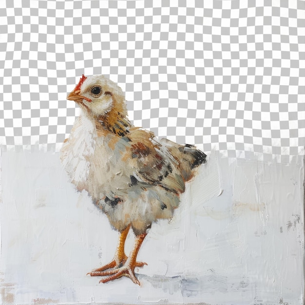 PSD una pintura de un pollo con un pico rojo