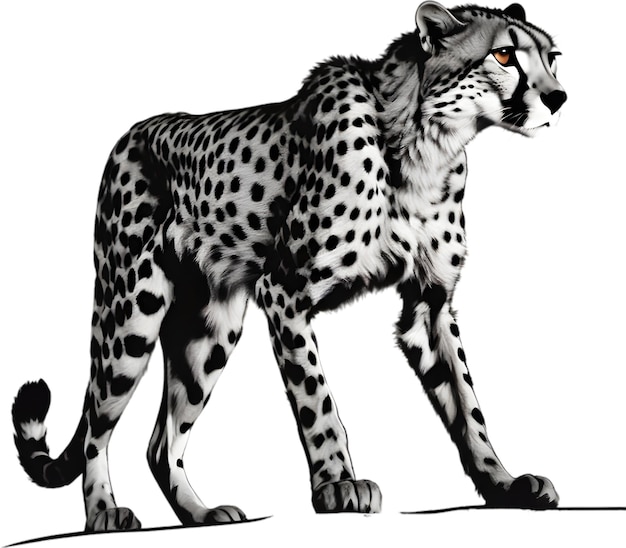 PSD pintura en primer plano de un guepardo