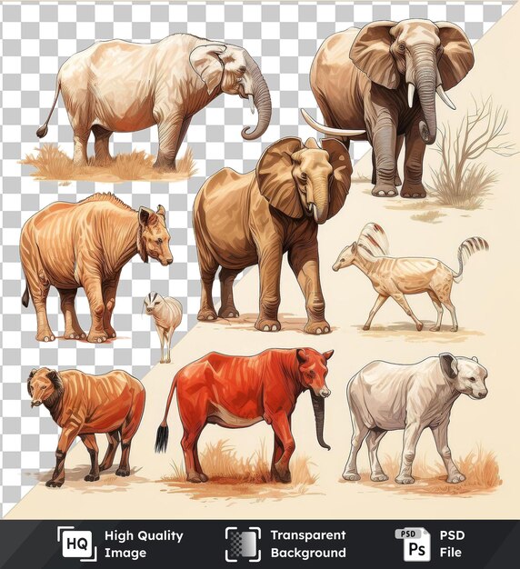 PSD pintura psd fotográfica realista dibujos de animales del ilustrador zoológico