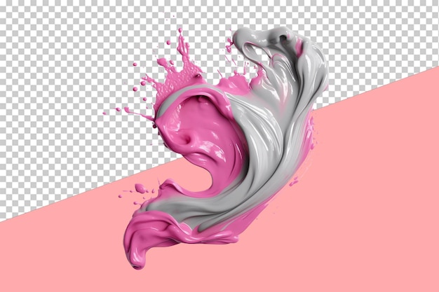 Pintura rosa y gris verter objeto aislado fondo transparente