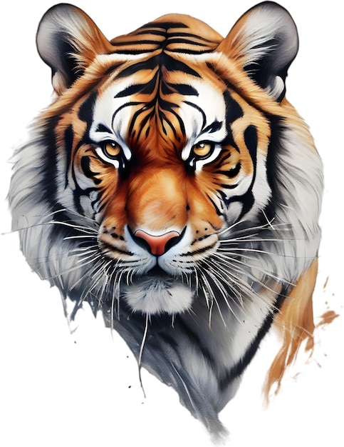 PSD pintura de un tigre en primer plano