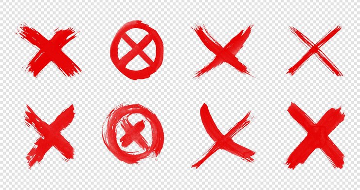 PSD pintura vermelha de cruz em fundo transparente