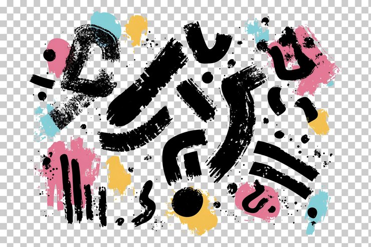 PSD pinturas abstractas al estilo de memphis aisladas en un fondo transparente png psd