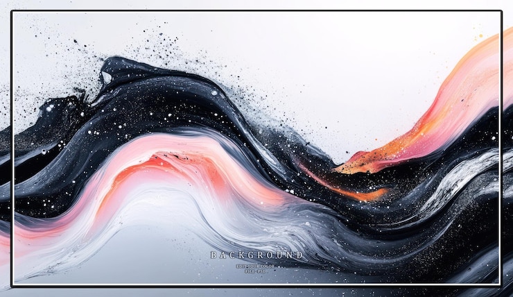 PSD pinturas abstractas en negro, blanco, rosa y naranja