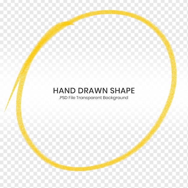 Pinturas desenhadas com lápis de cor amarelo redondo elemento psd transparente