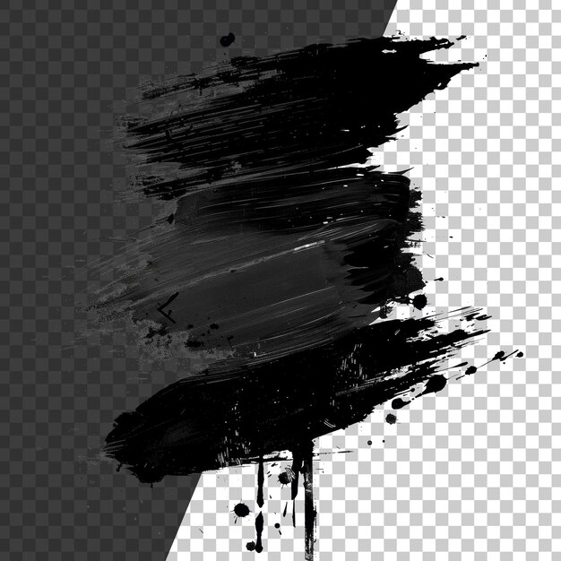 PSD pinturas negras abstractas en un fondo transparente png