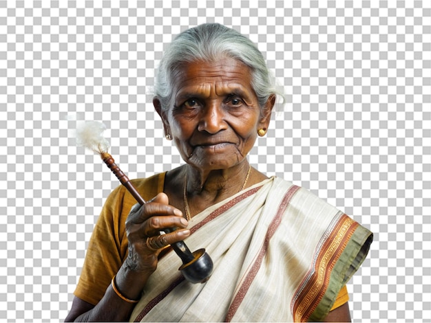 PSD pipa de tabaco irmã mais velha tamil em fundo transparente