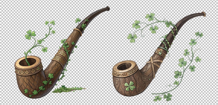 PSD la pipa de fumar irlandesa con camarones