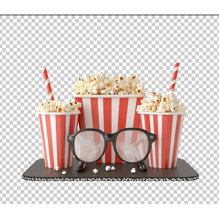 PSD pipocas em fundo transparente