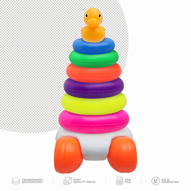 PSD pirâmide de brinquedo de plástico colorido para crianças em fundo transparente png
