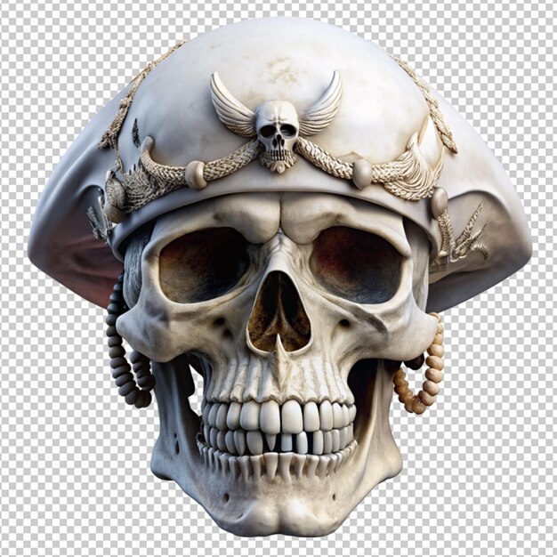 PSD pirata del cráneo sobre un fondo transparente
