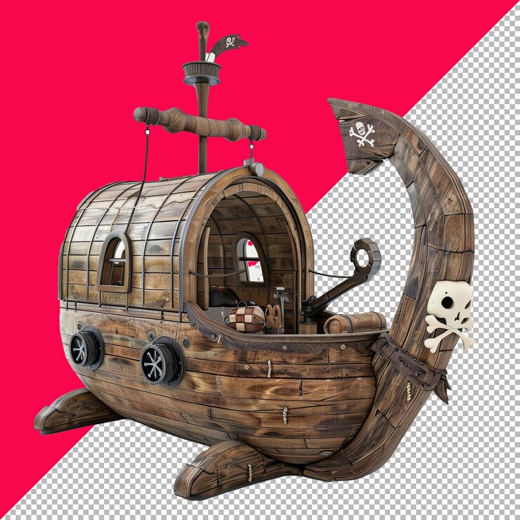 PSD pirate ship night light sfondo trasparente png psd