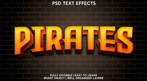 PSD piraten texteffektvorlage