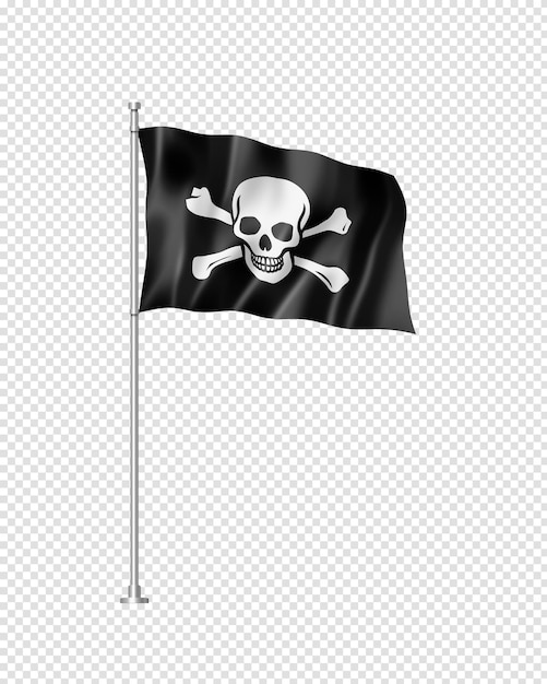 Piratenflagge Jolly Roger isoliert auf weiss