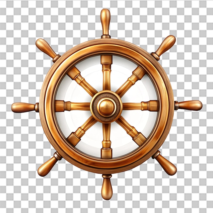 PSD pirates ship wheel icon isolated on transparent background