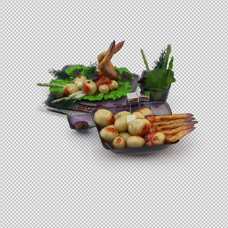 PSD piring restoran render 3d