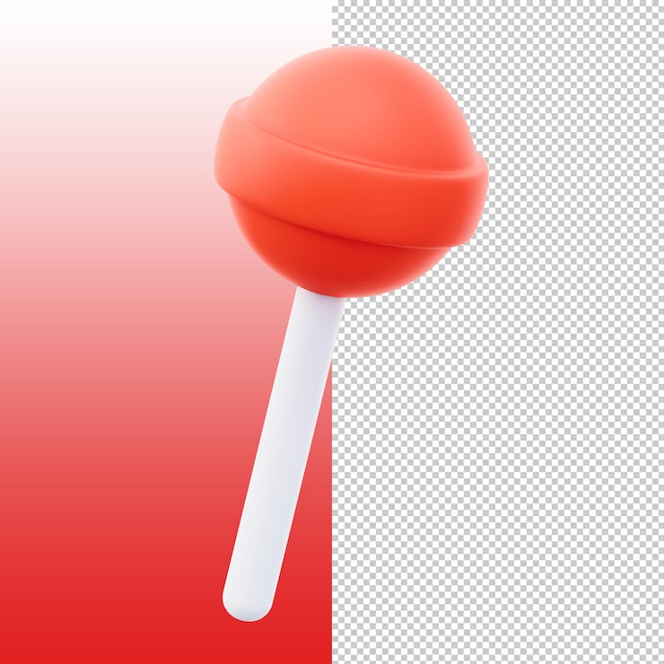 PSD la piruleta roja de dibujos animados en 3d