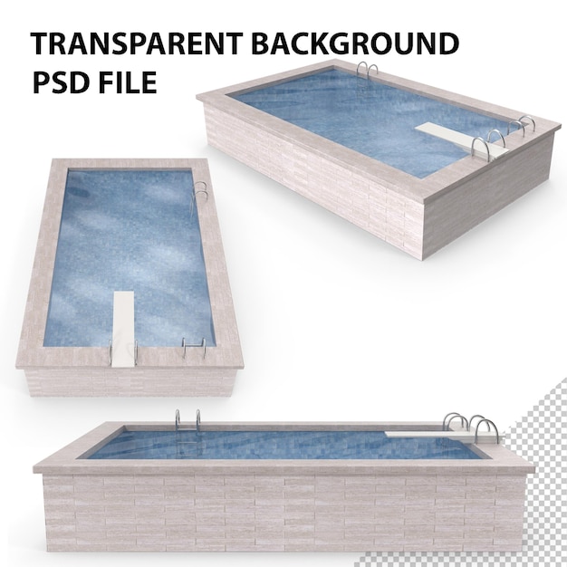 PSD piscina retângulo forma png