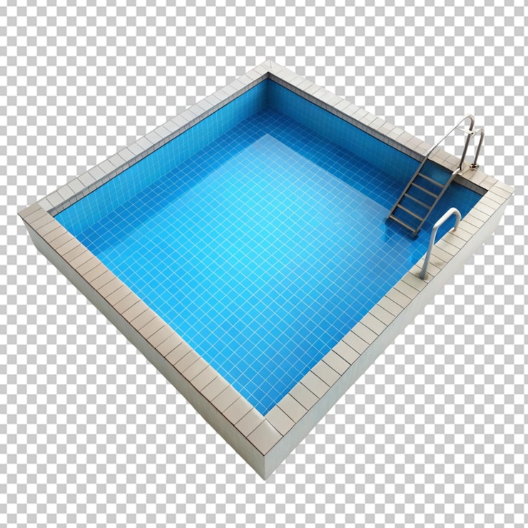 PSD piscina sobre un fondo transparente