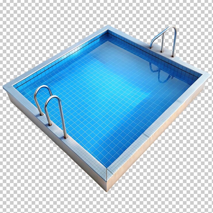 PSD piscina sobre un fondo transparente