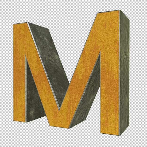 Písmeno M 3D render