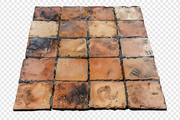 piso de azulejos de arcilla aislado sobre un fondo transparente