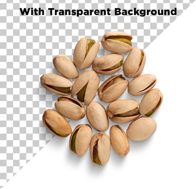 Pistacho con conchas de fondo transparente PSD