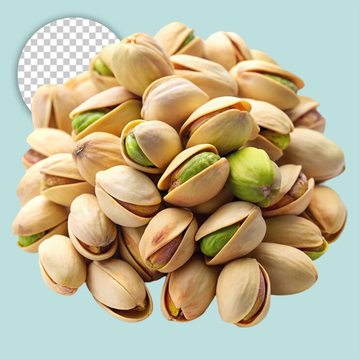 PSD pistachos sobre un fondo transparente