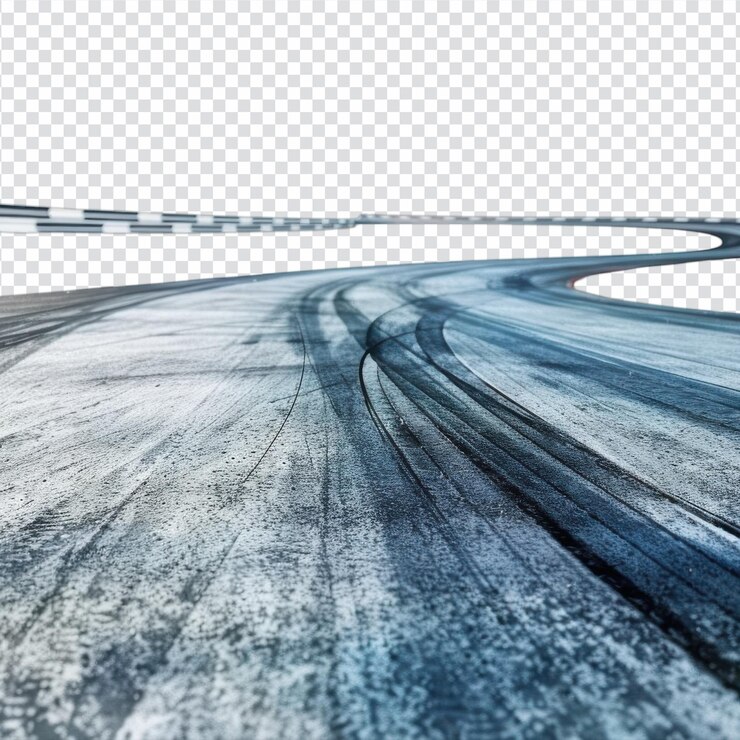 PSD une piste de course avec des courbes tranchantes