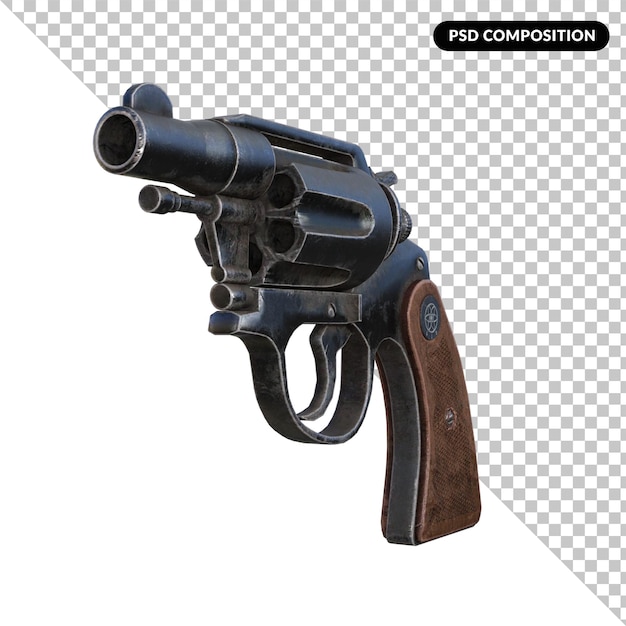 PSD pistola aislada render 3d