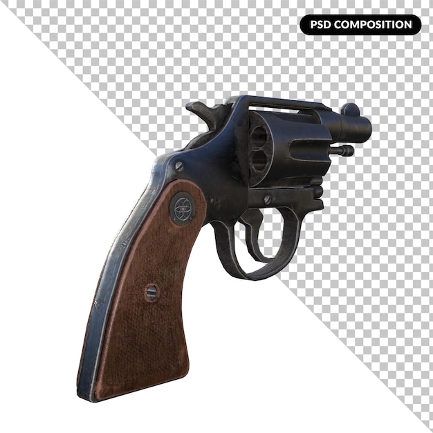 PSD pistola aislada render 3d