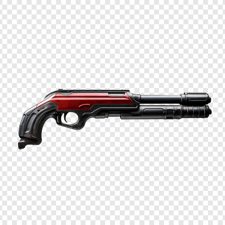 PSD pistola aislada sobre un fondo transparente